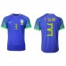 Billige Brasilien Thiago Silva #3 Udebane Fodboldtrøjer VM 2022 Kortærmet
